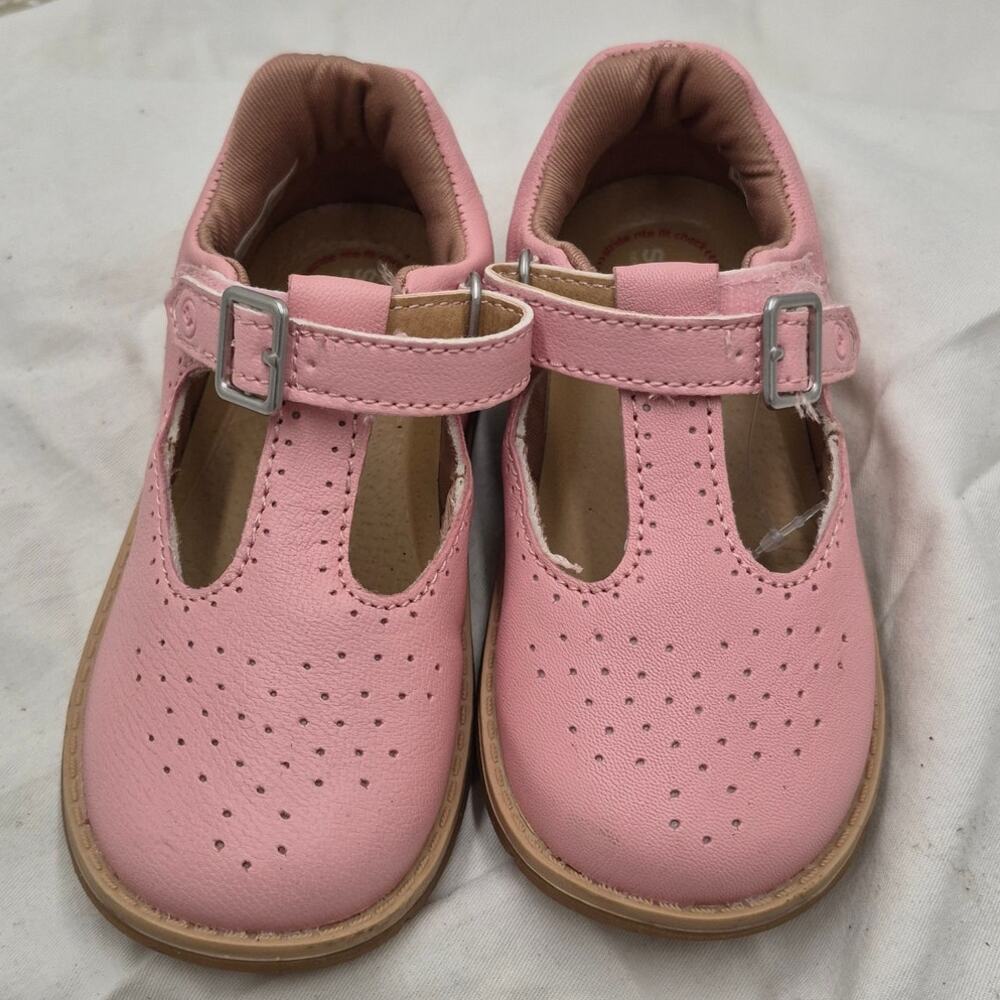 Stride Rite pink Lrather Nell Mary Jane shoes classic T-strap Girls size 8